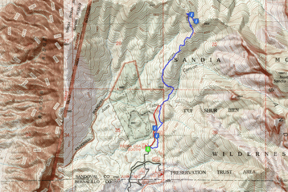 South Piedra Lisa Trail ~ Topo Map